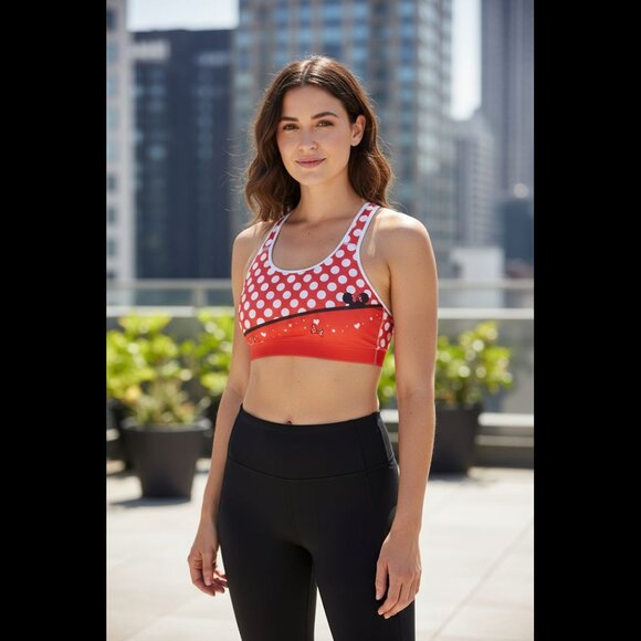 Disney Minnie Mouse  Red Polka Dot Racerback  Sports Bra 2XL - Picture 3 of 4